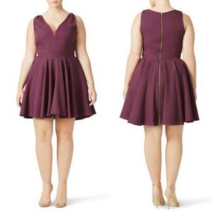 Allison Parris Purple Marilyn Dress 14 Deep V-Neck